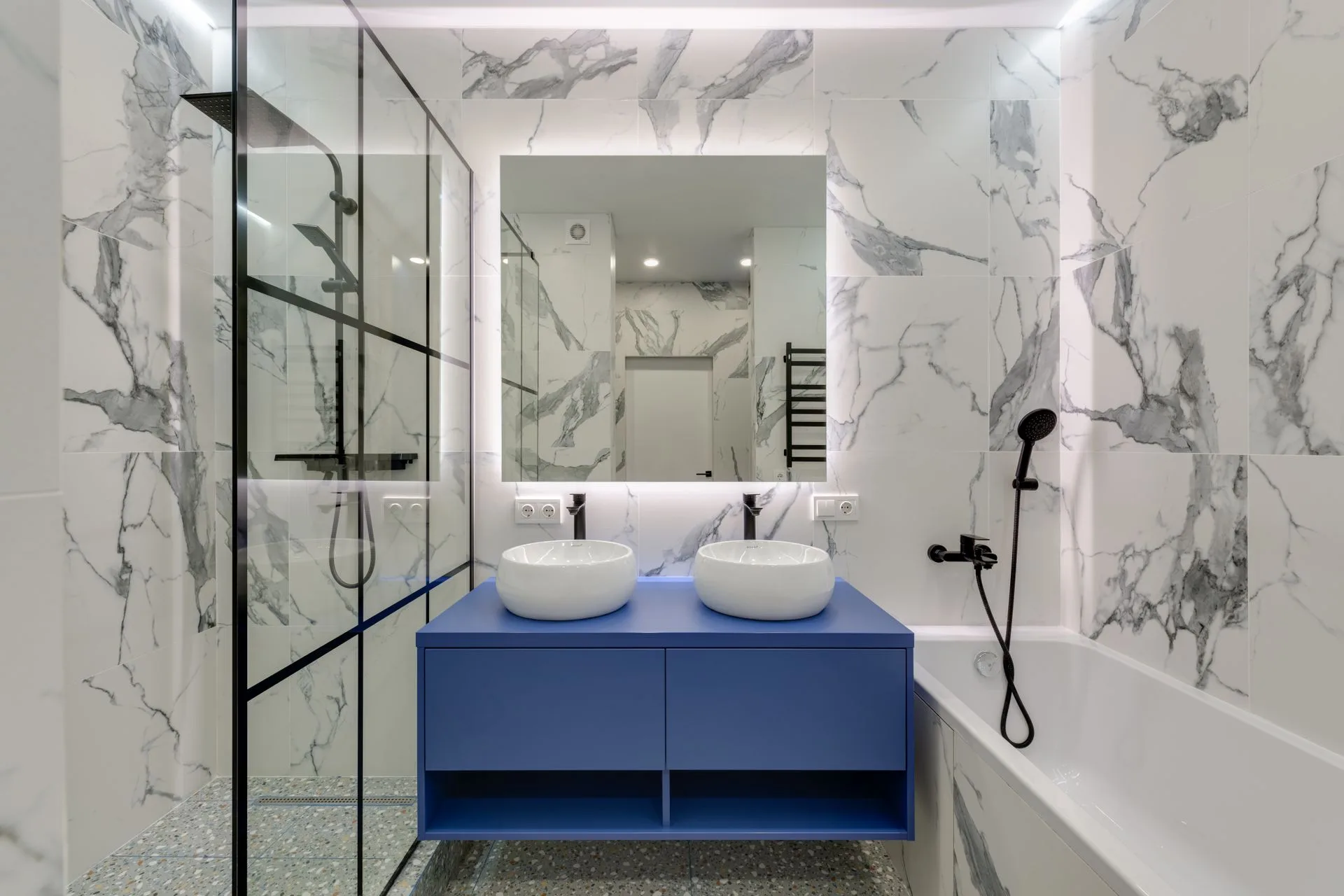 Marble slab wall in the Pacific Stone showroom